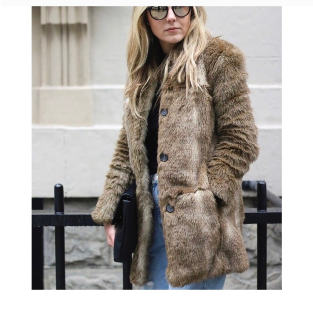 Club Monaco Faux Fur Jacket small